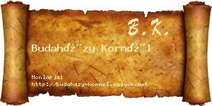 Budaházy Kornél névjegykártya