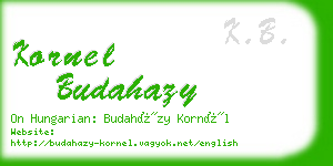 kornel budahazy business card